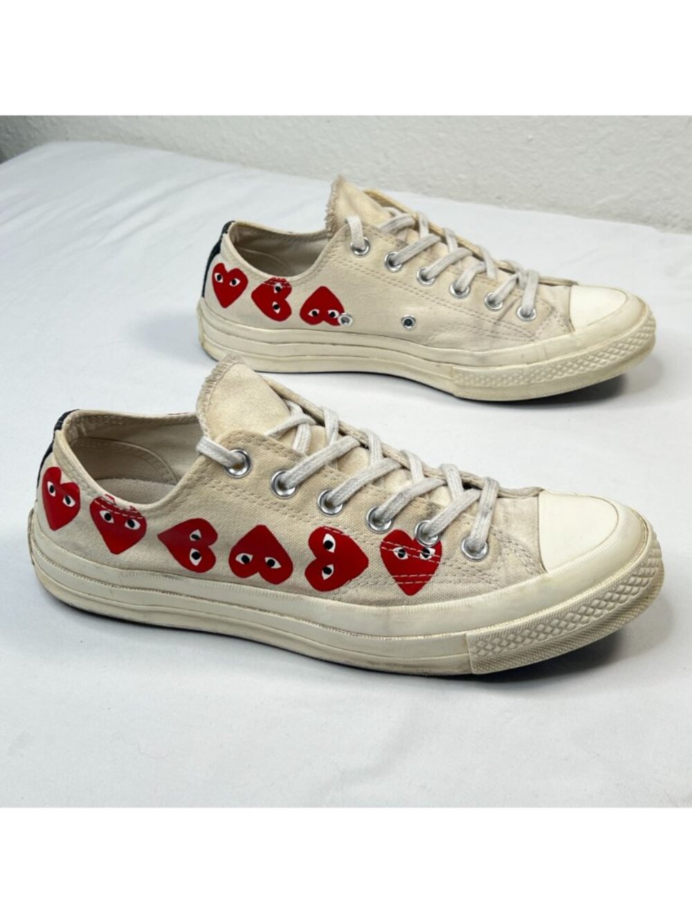 CONVERSE X COMME DES GARÇONS PLAY Chuck Printed Canvas Sneakers Women 9 Men 7 - Picture 3 of 11